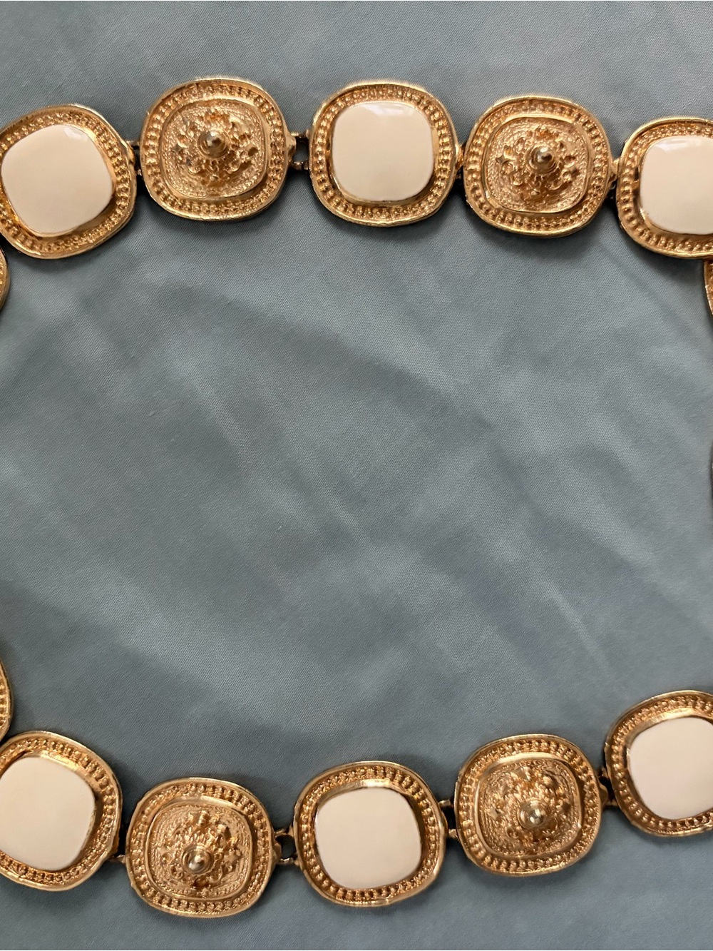 Vintage Gold and Cream Statement Necklace - Elegant Statement Necklace - Picture 5 of 8